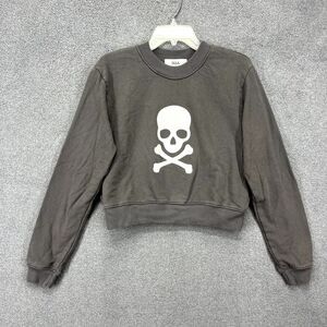 Soul by SoulCycle Laura Crop Sweatshirt Womens Small Gray Skull